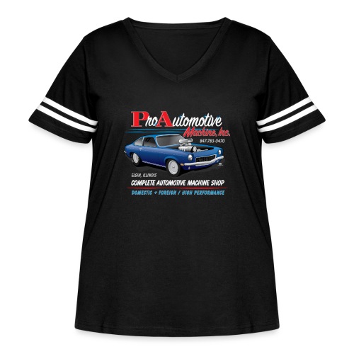 ProAutoTeeDesign062317fin - Women's Curvy Vintage Sports T-Shirt