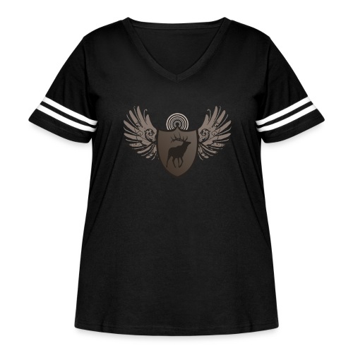 deer hunting crest and wings design - Women's Curvy Vintage Sports T-Shirt