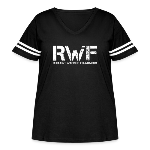 RWF White - Women's Curvy Vintage Sports T-Shirt