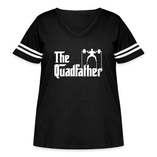 The Quadfather - Women's Curvy V-Neck Football Tee
