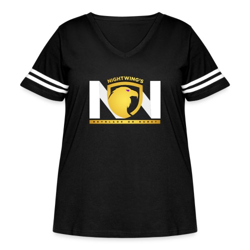 Nightwing GoldxWhite Logo - Women's Curvy Vintage Sports T-Shirt