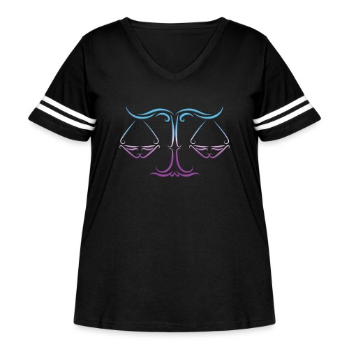 Libra Zodiac Scales of Justice Celtic Tribal - Women's Curvy Vintage Sports T-Shirt