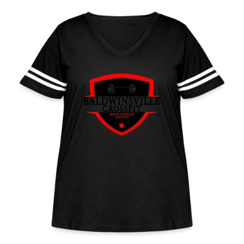 png 25203 - Women's Curvy V-Neck Football Tee