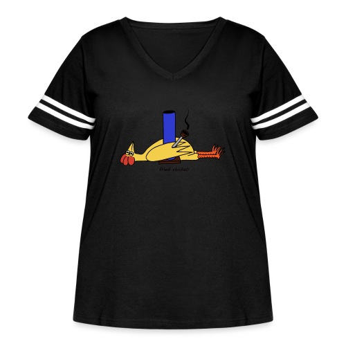 fried chicken - Women's Curvy Vintage Sports T-Shirt