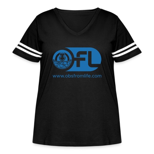 Observations from Life Logo with Web Address - Women's Curvy V-Neck Football Tee
