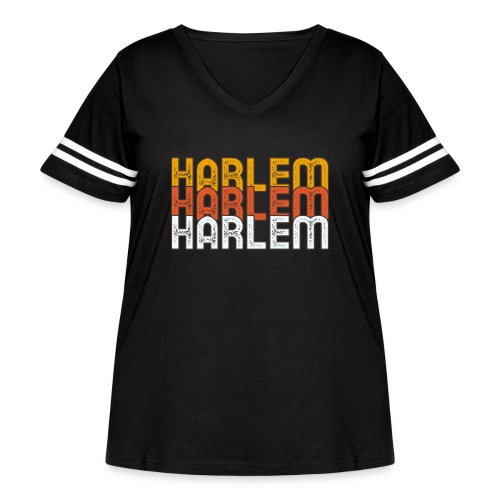 HARLEM HARLEM HARLEM - Women's Curvy V-Neck Football Tee