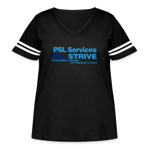 PSL Services/STRIVE - Women's Curvy V-Neck Football Tee