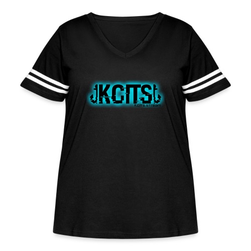 Kcits.stream Basic Logo - Women's Curvy V-Neck Football Tee