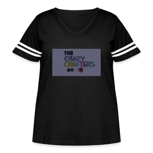 The CrAzY Crafters - Women's Curvy V-Neck Football Tee