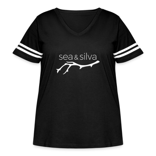 Sea & Silva (white) - Women's Curvy V-Neck Football Tee