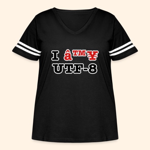 I â™¥ UTF-8 - Women's Curvy Vintage Sports T-Shirt