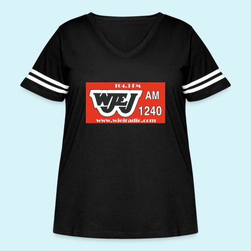 WJEJ LOGO AM / FM / Website - Women's Curvy Vintage Sports T-Shirt