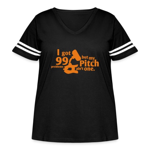 Pitch Ain't a Problem - Women's Curvy Vintage Sports T-Shirt