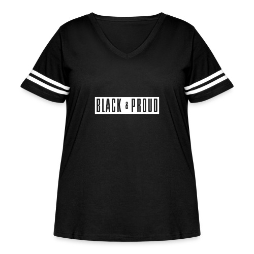 Black and Proud - Women's Curvy Vintage Sports T-Shirt