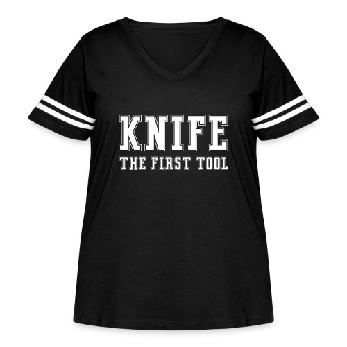 Knife The First Tool - Women's Curvy Vintage Sports T-Shirt