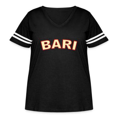 bari_2_color - Women's Curvy V-Neck Football Tee