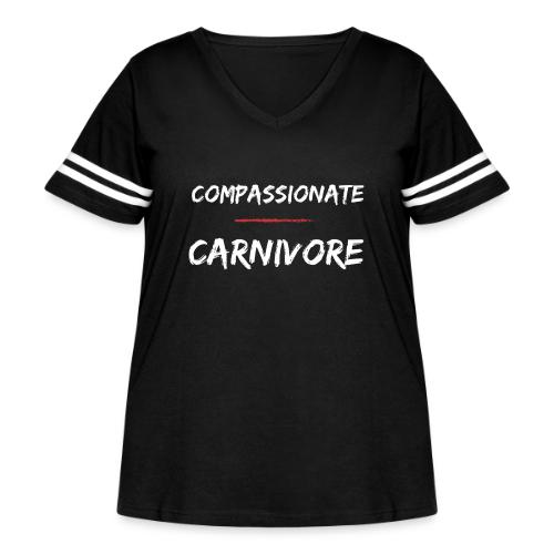 Compassionate Carnivore TEXT ONLY - Women's Curvy V-Neck Football Tee