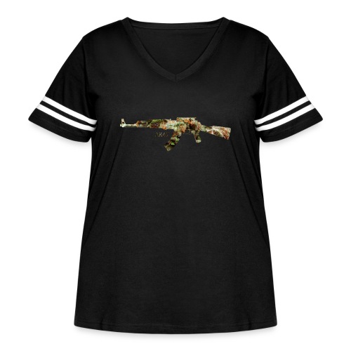 AK-47.png - Women's Curvy Vintage Sports T-Shirt