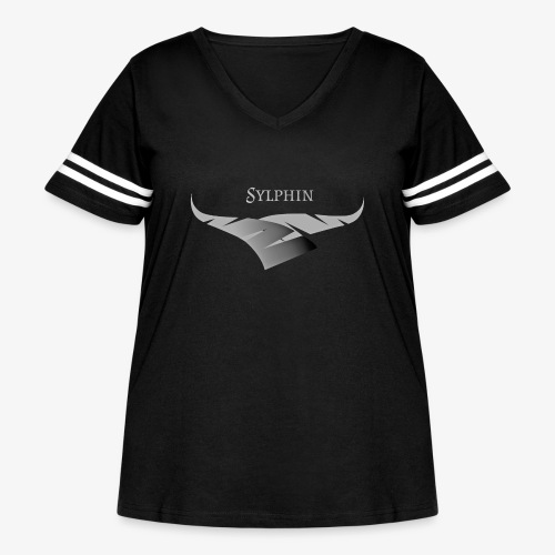 White Product Sylphin Logo - Women's Curvy V-Neck Football Tee