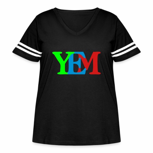 YEMpolo - Women's Curvy Vintage Sports T-Shirt