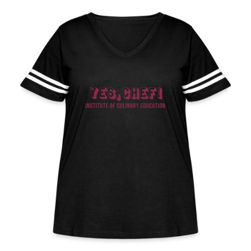 Yes, Chef! - Women's Curvy V-Neck Football Tee