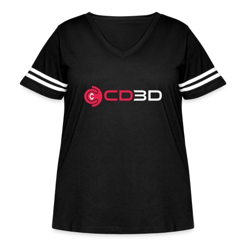 CD3D Transparency White - Women's Curvy V-Neck Football Tee