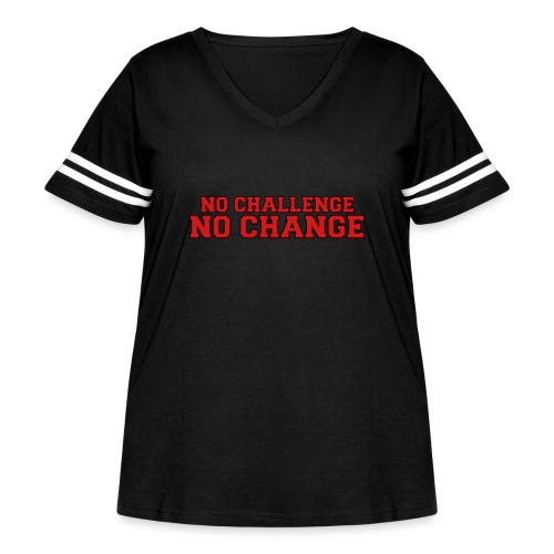 No Challenge No Change - Women's Curvy Vintage Sports T-Shirt