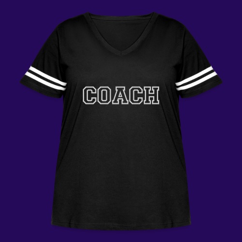Coach10 - Women's Curvy V-Neck Football Tee