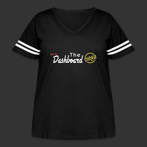 The Dashboard Diner Horizontal Logo - Women's Curvy Vintage Sports T-Shirt