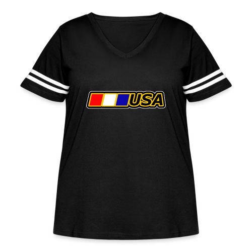 USA - Women's Curvy Vintage Sports T-Shirt