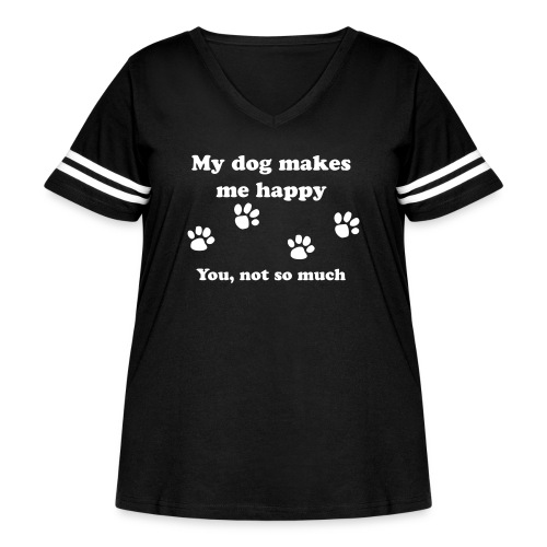dog_happy - Women's Curvy Vintage Sports T-Shirt