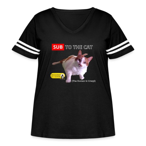 Sub to the Cat - Women's Curvy Vintage Sports T-Shirt