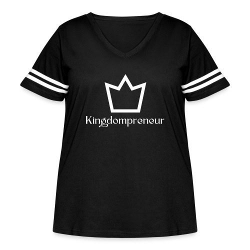Kingdompreneur White - Women's Curvy Vintage Sports T-Shirt