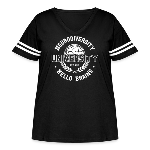 Neurodiversity University - Women's Curvy V-Neck Football Tee
