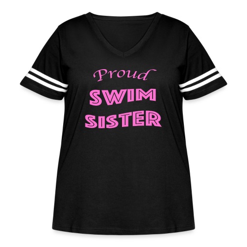 swim sister - Women's Curvy Vintage Sports T-Shirt