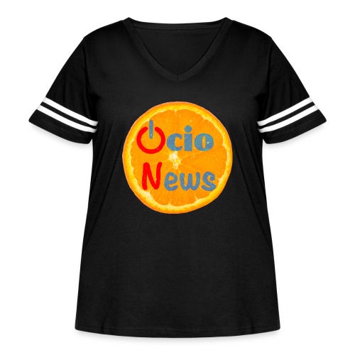OcioNews - Orange - Women's Curvy V-Neck Football Tee