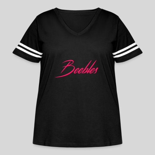 Pink Beebles Logo - Women's Curvy Vintage Sports T-Shirt