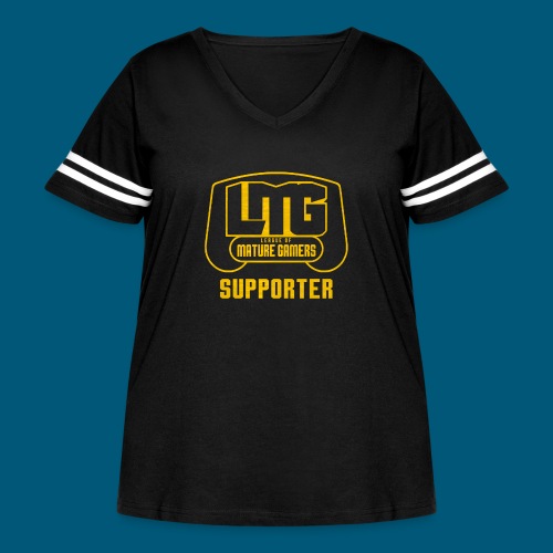 LMG Block Logo Supporter Tshirt - Women's Curvy V-Neck Football Tee