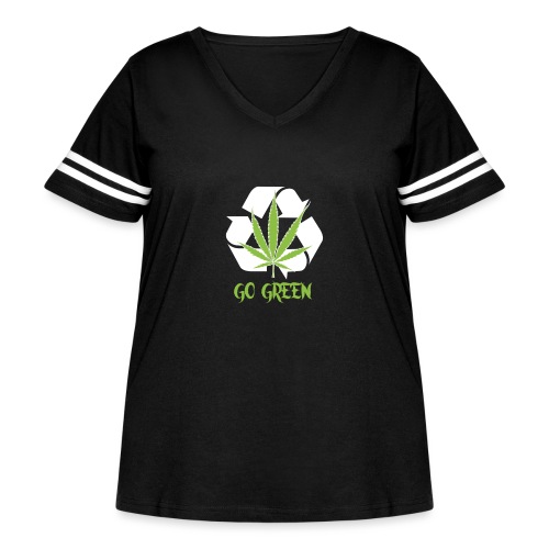 Go Green - Women's Curvy Vintage Sports T-Shirt