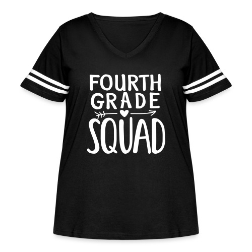 Fourth Grade Squad Teacher Team T-Shirts - Women's Curvy Vintage Sports T-Shirt