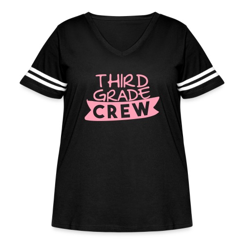 Third Grade Crew Teacher T-Shirts - Women's Curvy Vintage Sports T-Shirt