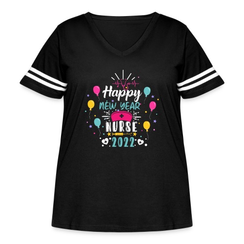 Funny New Year Nurse T-shirt - Women's Curvy Vintage Sports T-Shirt