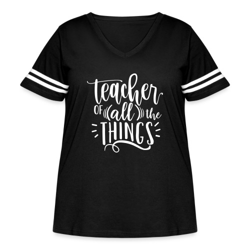 Teacher of All the Things Cute Teacher T-Shirts - Women's Curvy Vintage Sports T-Shirt