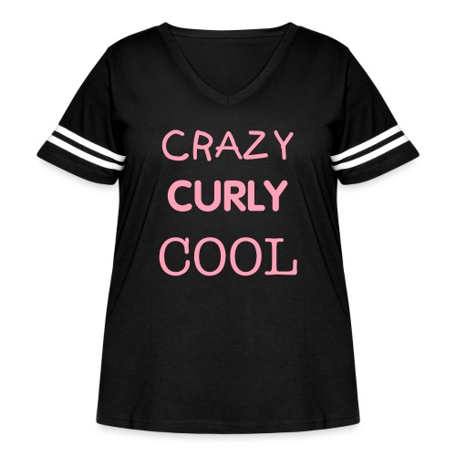 Crazy Curly Cool - Women's Curvy Vintage Sports T-Shirt