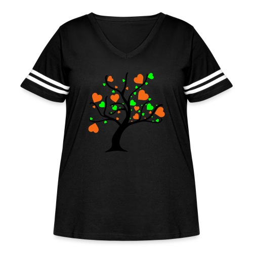 Tree of Hearts - Women's Curvy Vintage Sports T-Shirt