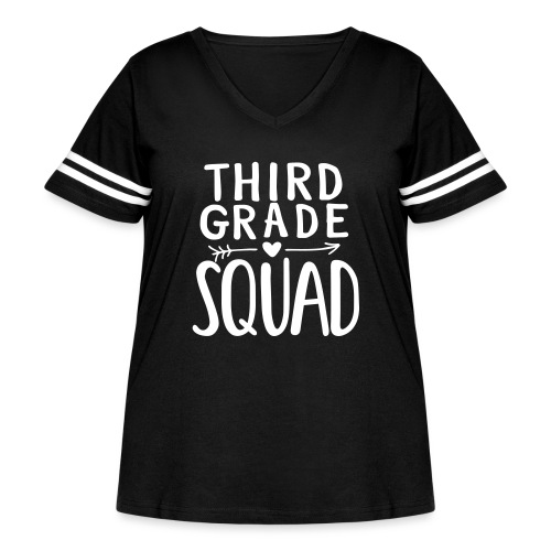 Third Grade Squad Teacher Team T-Shirts - Women's Curvy Vintage Sports T-Shirt