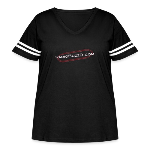 RadioBuzzD.com Brand Logo - Women's Curvy Vintage Sports T-Shirt