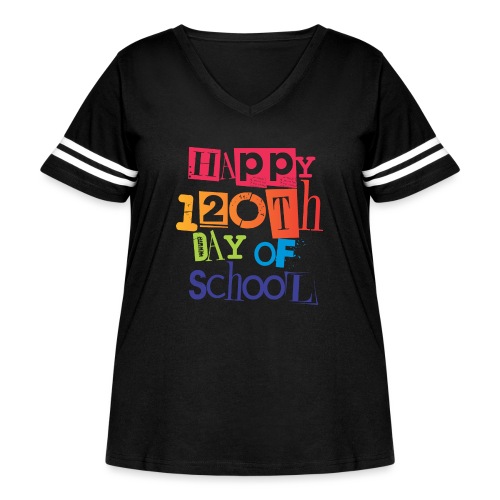 120th Day Of School Teachers T-Shirts - Women's Curvy Vintage Sports T-Shirt