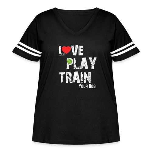 Love.Play.Train Your dog - Women's Curvy Vintage Sports T-Shirt