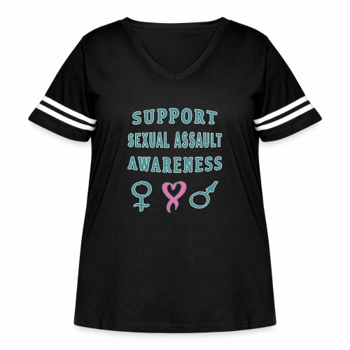 Support Sexual Assault Awareness Prevention Month - Women's Curvy Vintage Sports T-Shirt